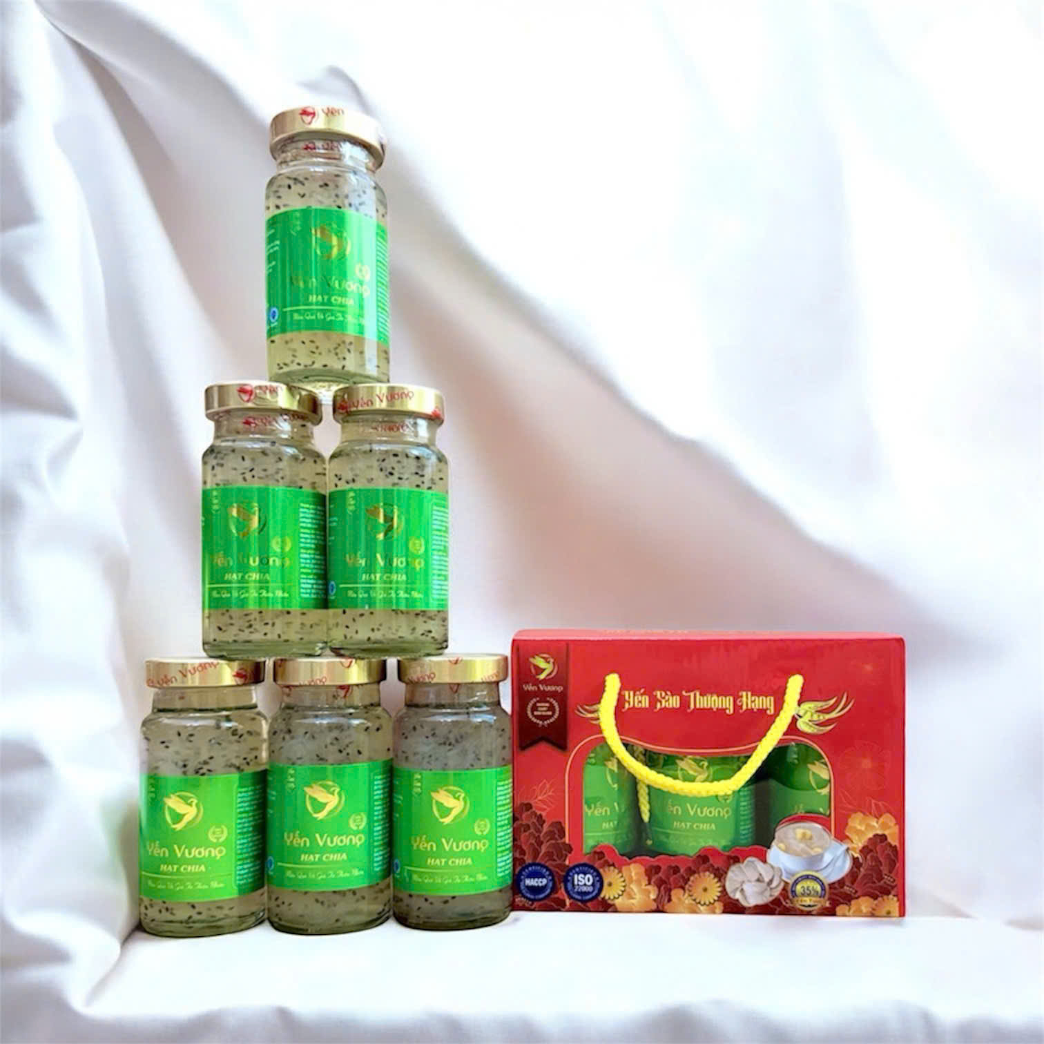 Lốc 6 hũ yến Vương 140ml Hạt Chia